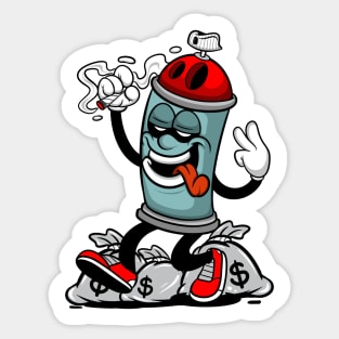 cans and money bags Sticker